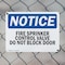 Signmission Fire Sprinkler Control Valve Do Not Block Door OSHA Notice Sign, Plastic, 10in W x 7in L, 2PK OS-2PACK-NS-P-710-L-12661 - alternate 3